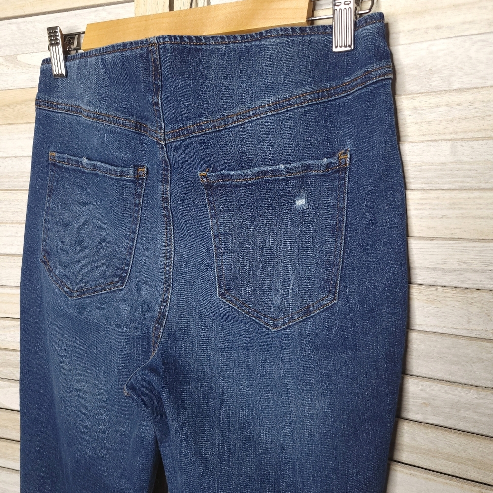 Womens Flare Jeggings Size 9 Regular 28 Waist Pull On Pants Stretchy Blue - Picture 3 of 6